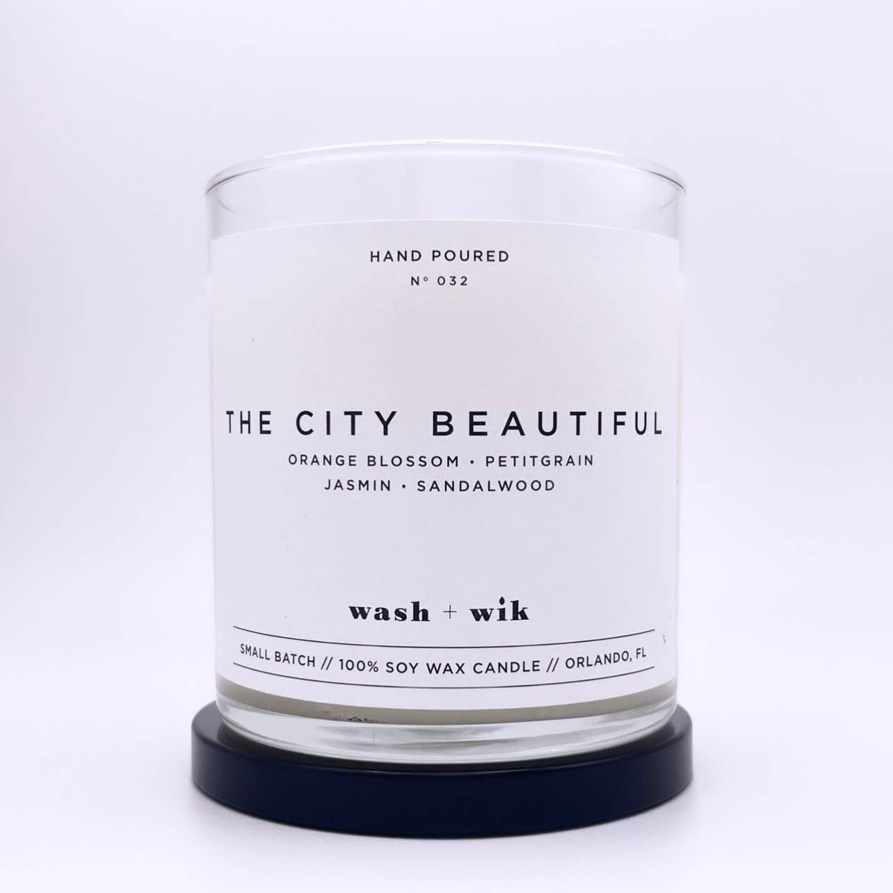 Wash and Wik | The City Beautiful Soy Wax Candle | Orange Blossom  - 1 Wick
