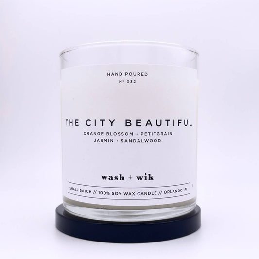 Wash and Wik | The City Beautiful Soy Wax Candle | Orange Blossom  - 1 Wick