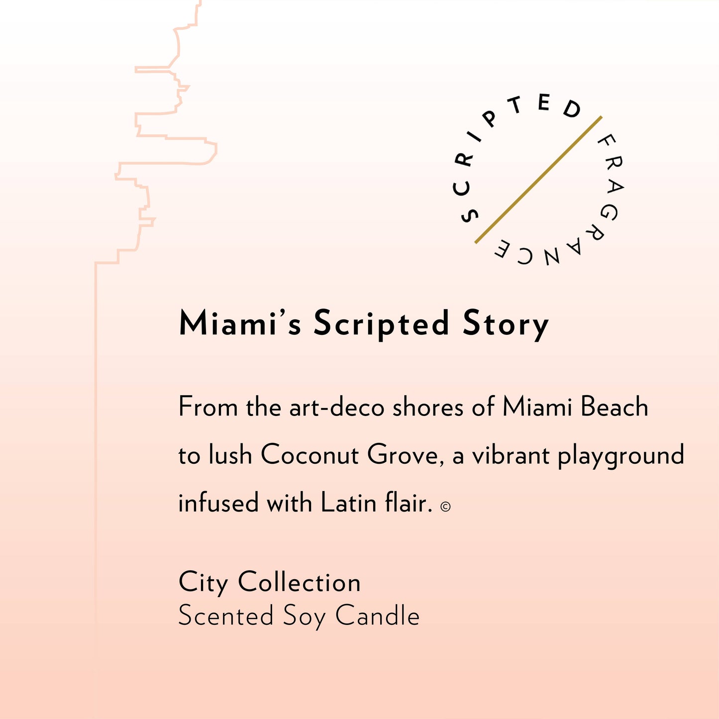 Miami Florida City Soy Candle: Reusable Rocks Glass
