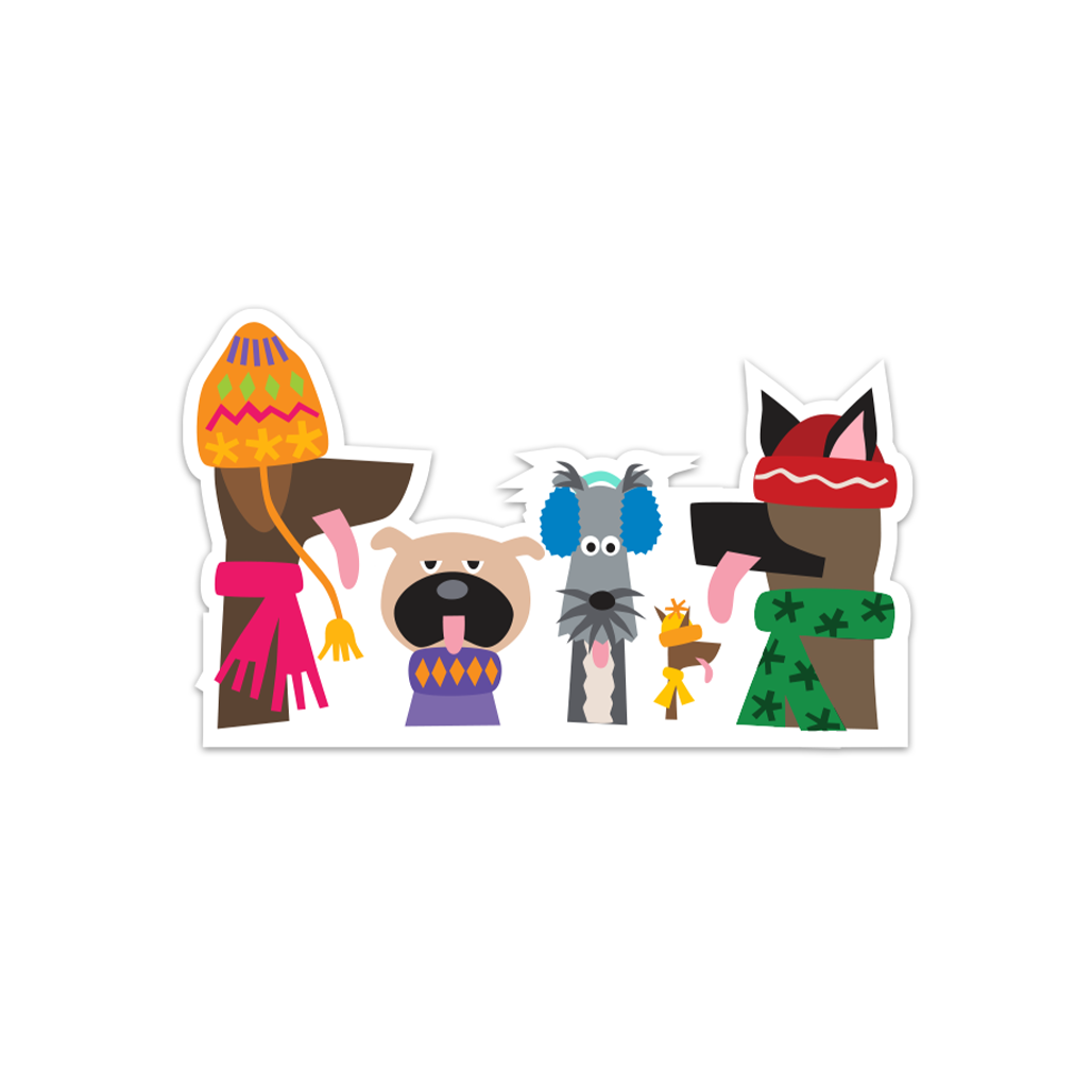 R. Nichols | Greetings That Stick, Holiday Doggies Card + Sticker