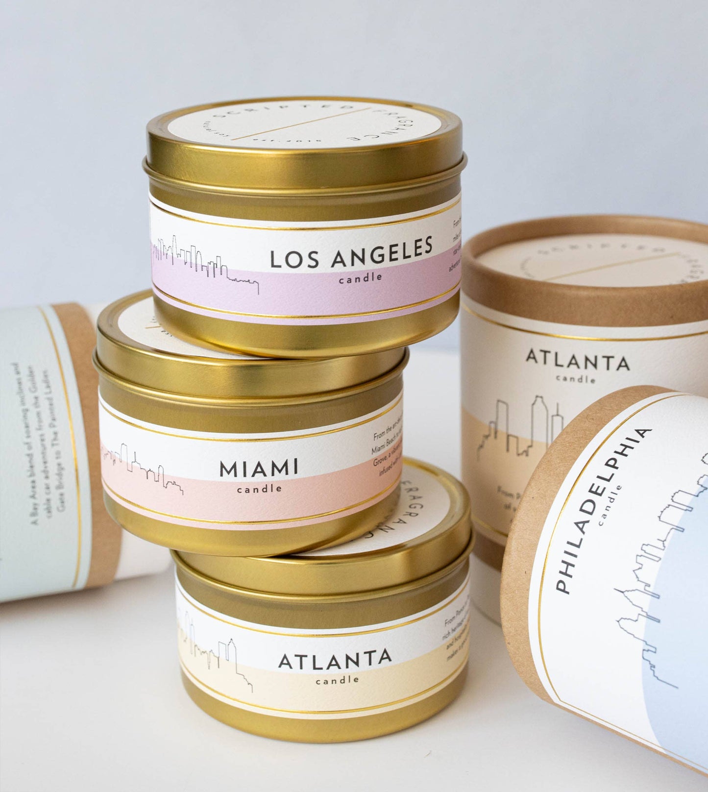 Miami Florida City Soy Candle: Reusable Rocks Glass