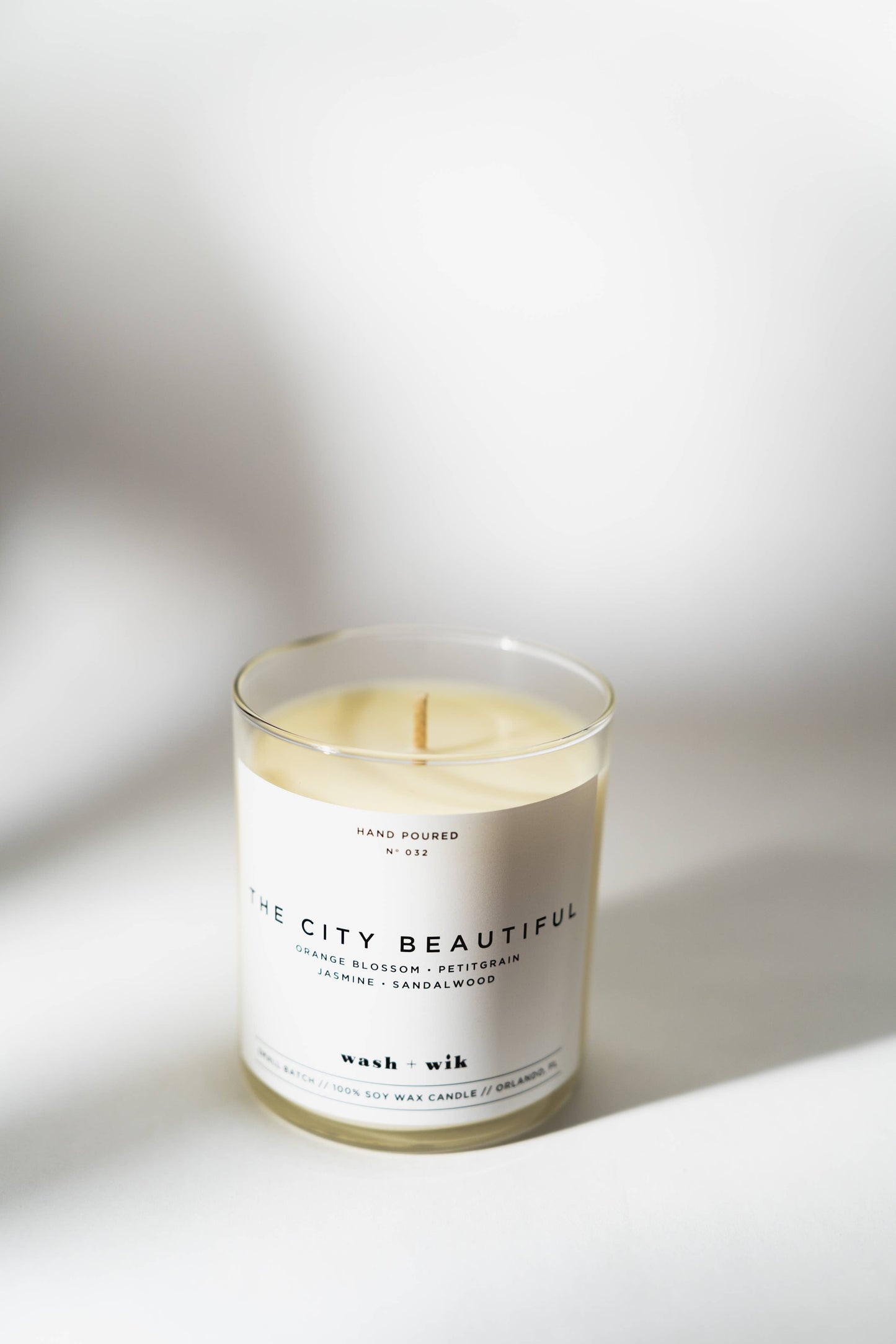 Wash and Wik | The City Beautiful Soy Wax Candle | Orange Blossom  - 1 Wick