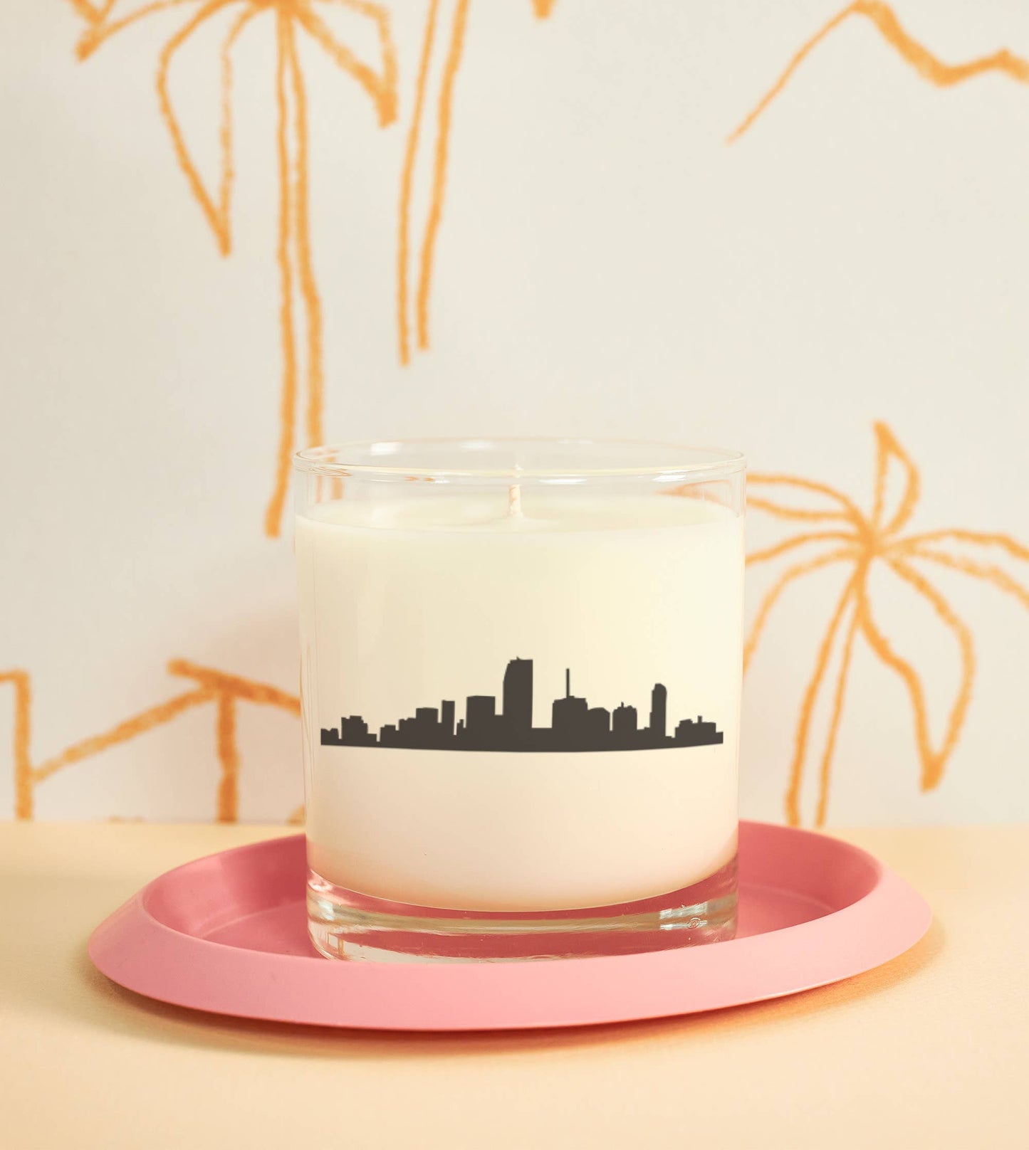 Miami Florida City Soy Candle: Reusable Rocks Glass