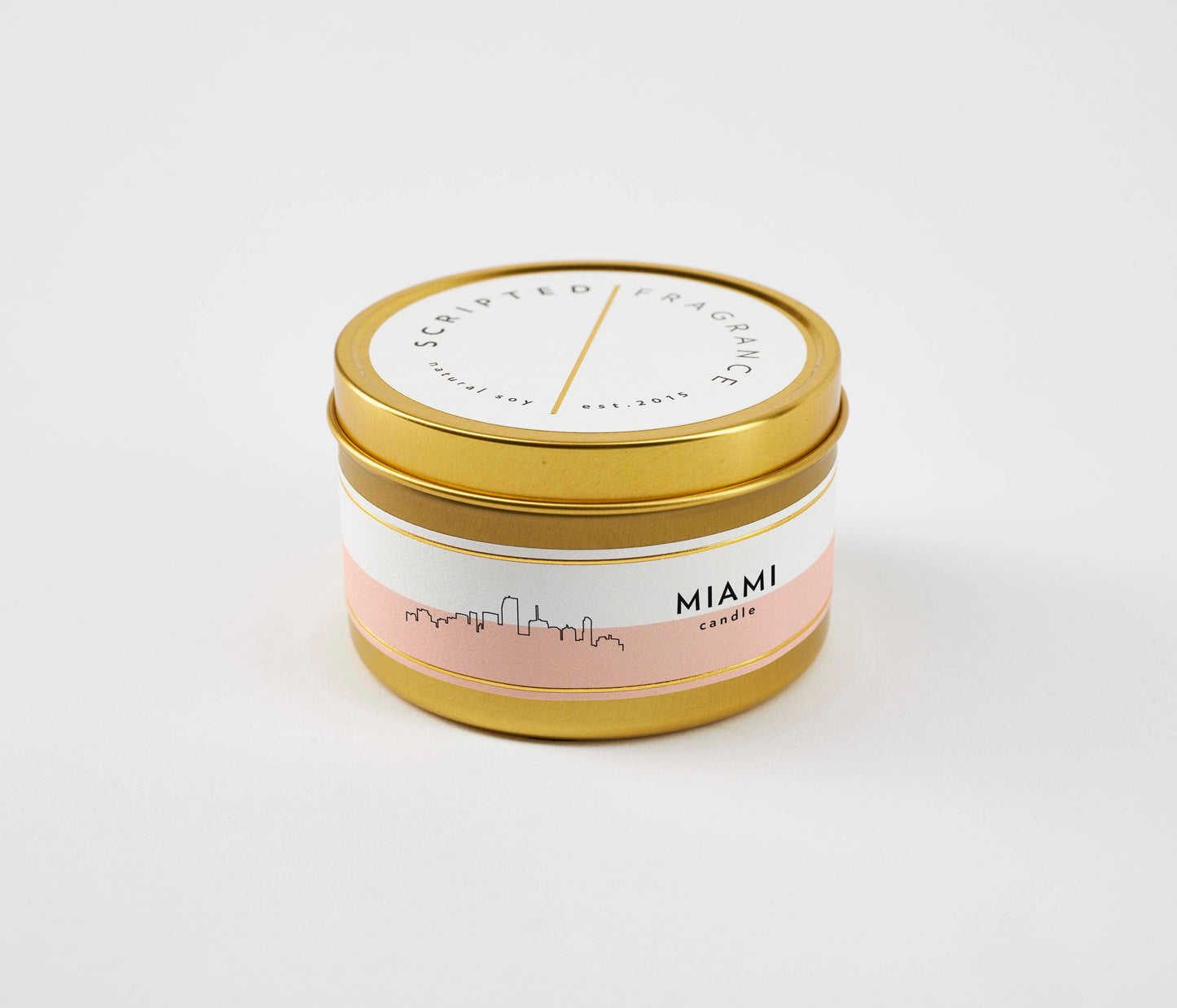 Miami Florida City Soy Candle: Reusable Rocks Glass