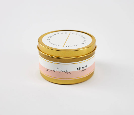 Miami Florida City Soy Candle: Reusable Rocks Glass
