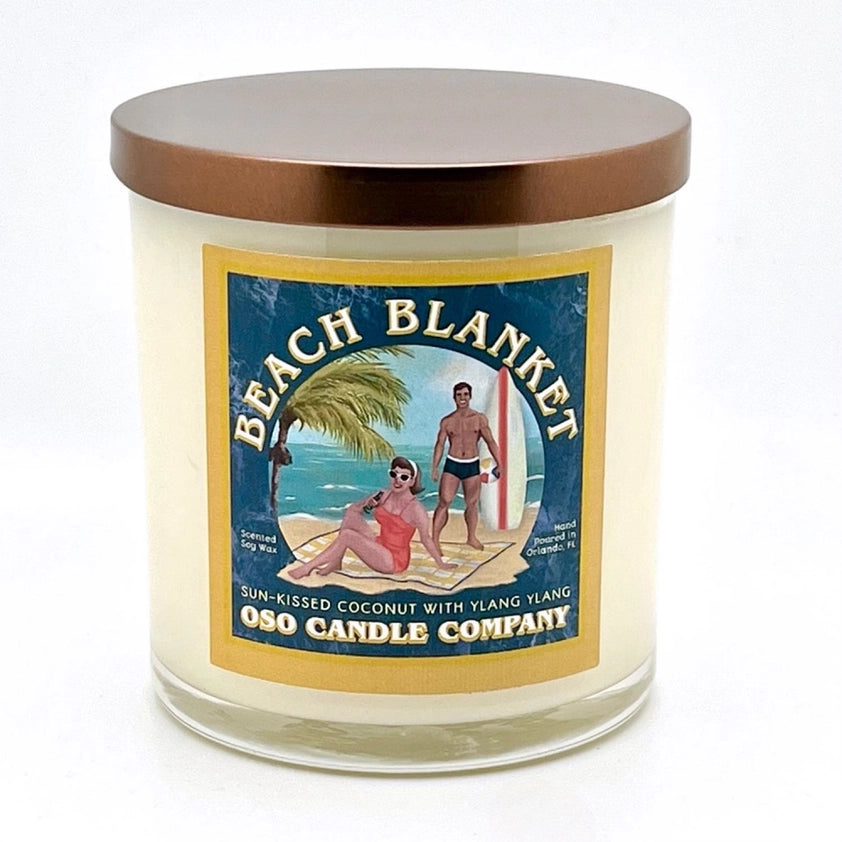 Oso Candle Company | Scented Soy Wax Candle | Beach Blanket | 8.5 oz