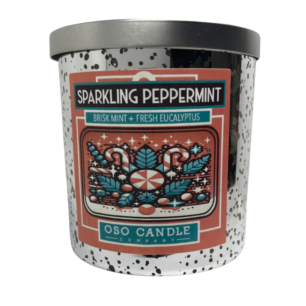 Oso Candle Company | Scented Soy Wax Candle | Sparkling Peppermint | 8.5 oz