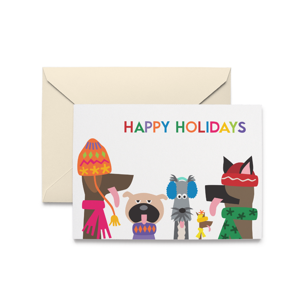 R. Nichols | Greetings That Stick, Holiday Doggies Card + Sticker
