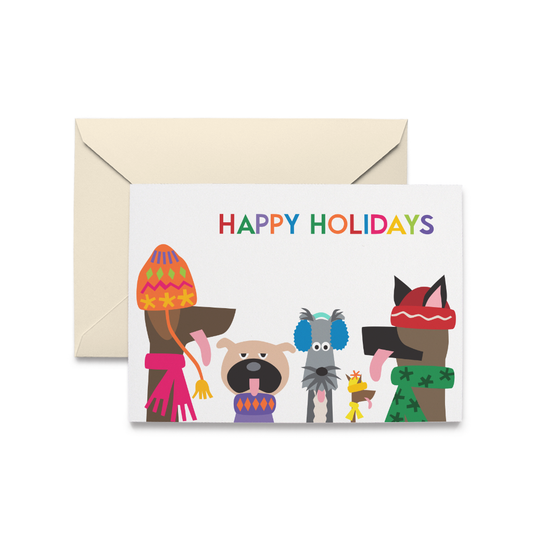 R. Nichols | Greetings That Stick, Holiday Doggies Card + Sticker
