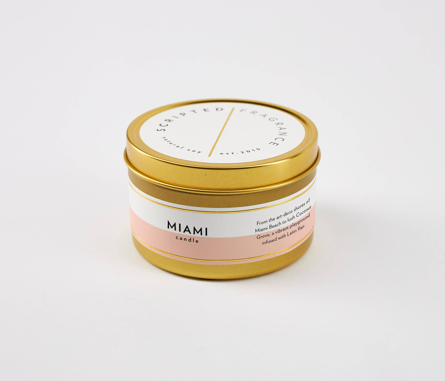 Miami Florida City Soy Candle: Reusable Rocks Glass