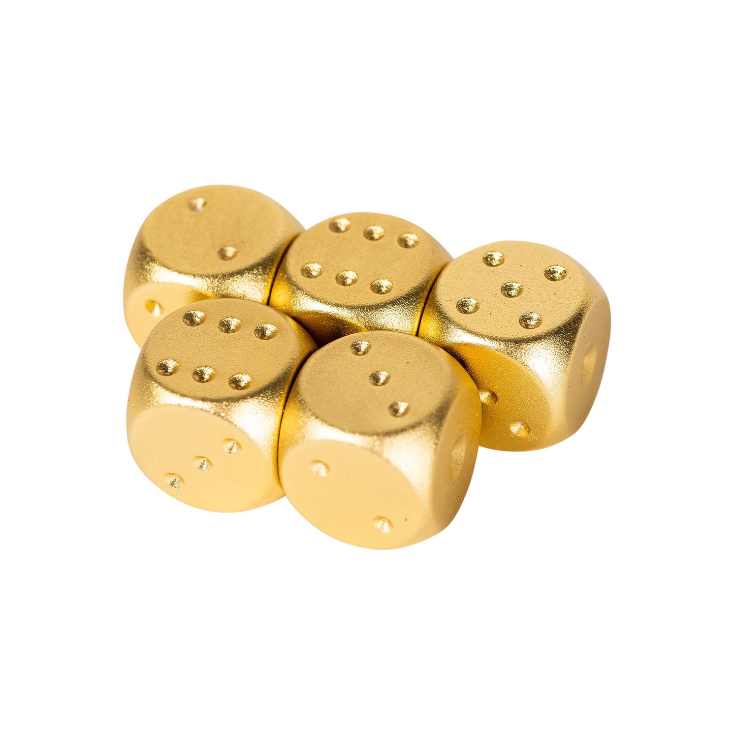 Mad Man | Men's Brushed Stainless Dice Set: Gold
